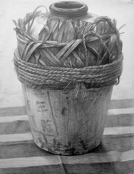 静物デッサン 木炭、牛骨静物デッサン🐮5時間 2025 charcoal on paper 生徒へ